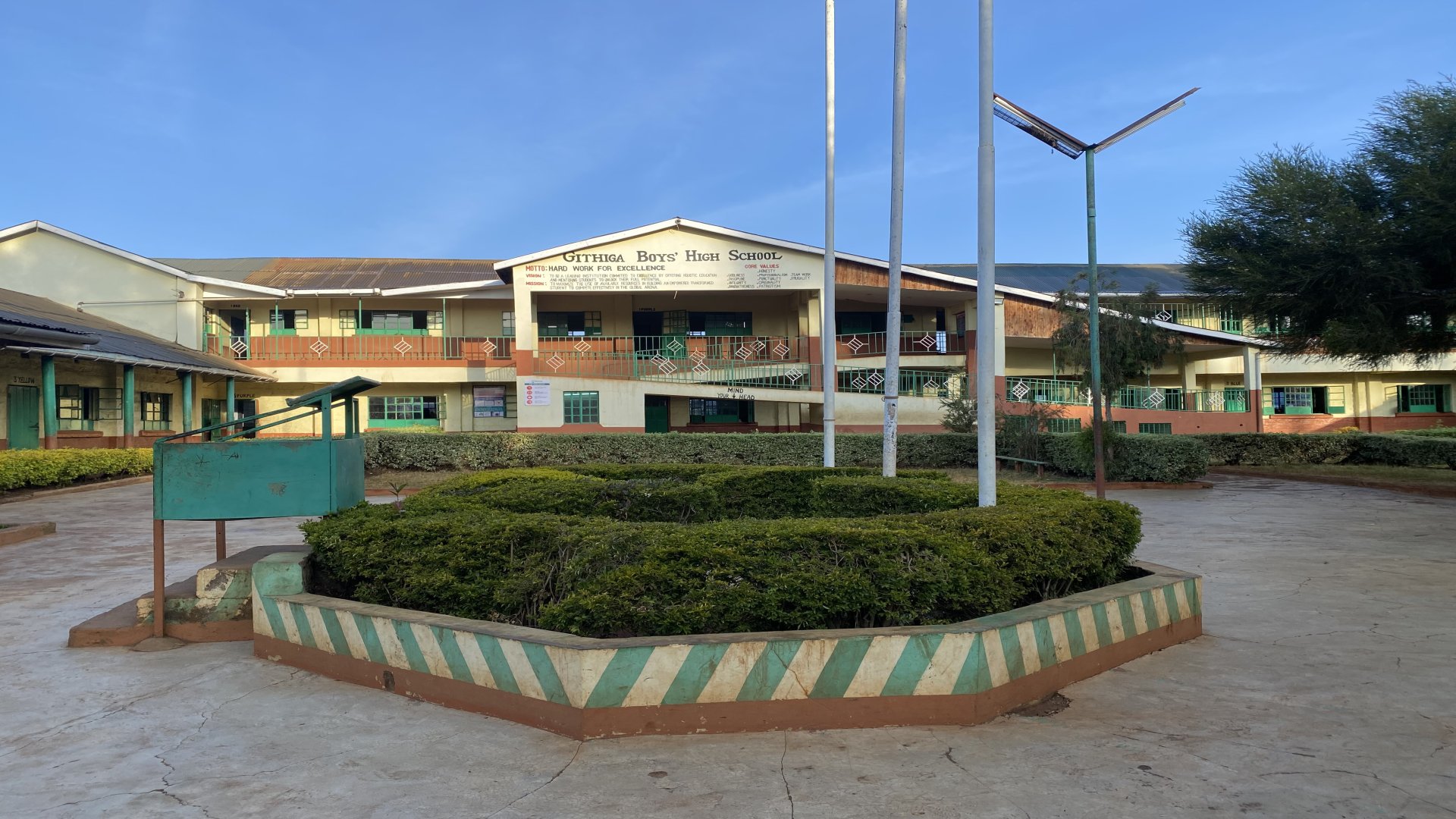 Modern classrooms at Githiga High School